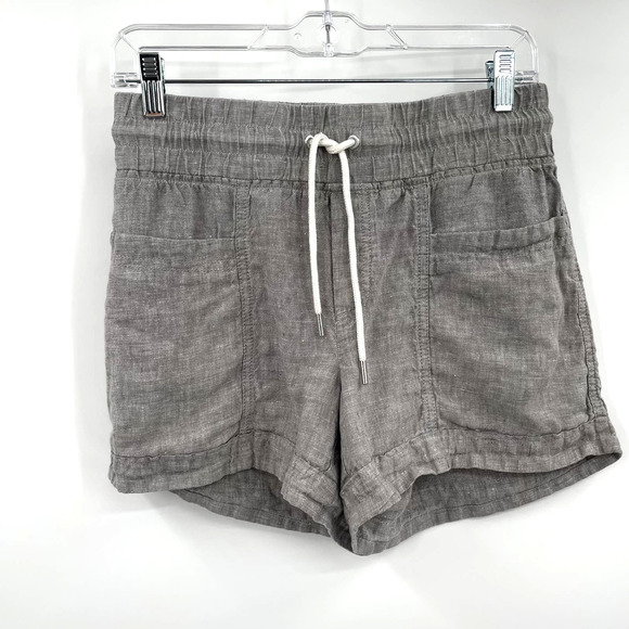 Athleta Cabo Linen 4” Short in Osprey Grey Drawstring Waist Casual Sporty Travel - Picture 7 of 16
